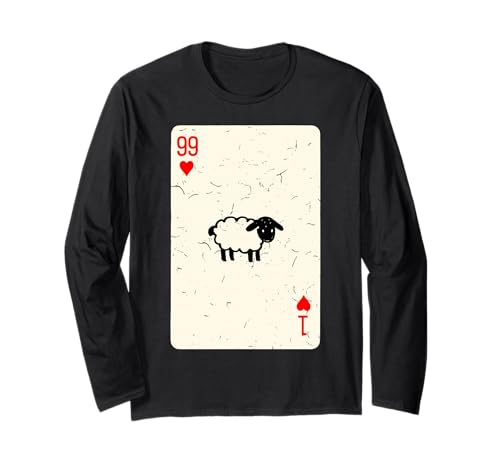 He Left 99 to Find Me Card Game Funny Lost Sheep Faith Long Sleeve T-Shirt