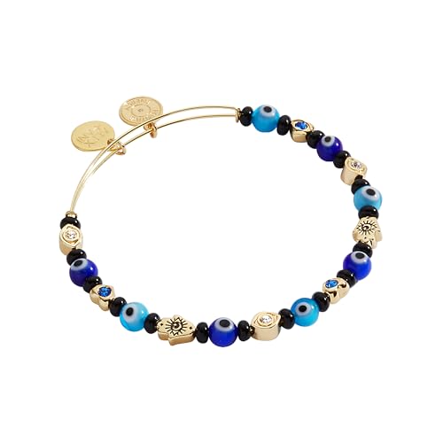 Alex and Ani Evil Eye Beaded Expanded Wire Bracelet, Gold