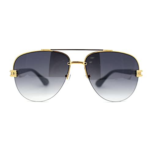 Luxury Metal Half Rim Tear Drop Officer Pilots Sunglasses2