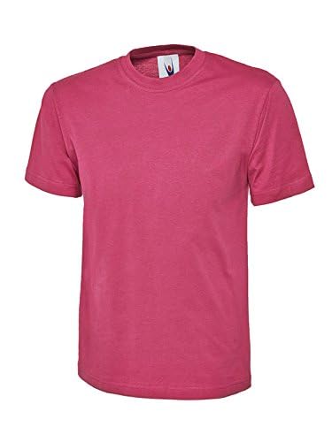Image of Classic 180 GSM 100% Cotton T-Shirt | Unisex Crew Neck Plain Tee | Reactive Dyed, Enzyme Washed | Soft, Durable & Breathable | Sizes XS–6XL Hot Pink