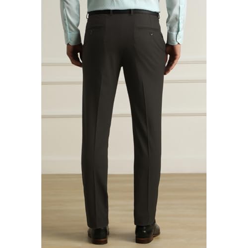 Image of Van Heusen Men Mid Rise Slim Fit Cotton Blend Workwear Trouser