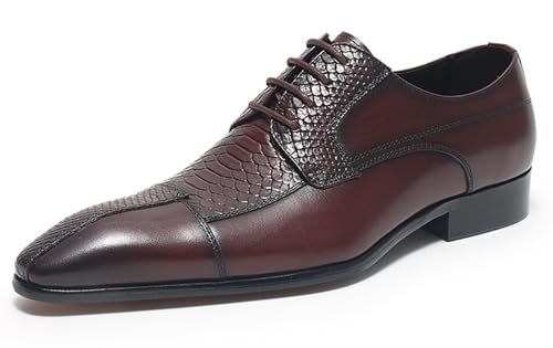 Santimon Men’s Leather Oxfords Dress Shoes – Fahion Comfortable Classic Formal Derby Suit Shoes for Business, Wedding
