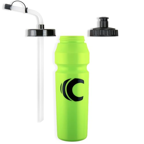 Image of Cannon Sports 1 Liter Sports Water Bottle, BPA-Free, 34 Oz Capacity, Large Mouth, 2 lids (Straw and Squeeze), Great For Helmet Sports Such As Hockey, Lacrosse, Football, Boxing (Lime Green)