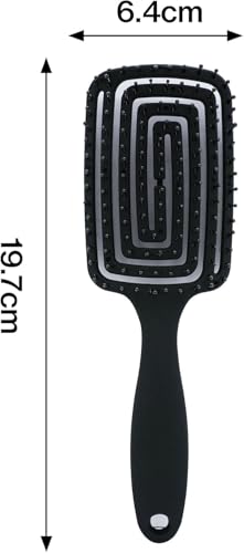 Image of 3D Vented Detangling Hair Brush for Women & Men, Flexible Scalp Massage Paddle Comb with Open Vent Design for Wet & Dry Hair, Anti Frizz Hair Styling Brush for Curly, Wavy, Straight & Thick Hair
