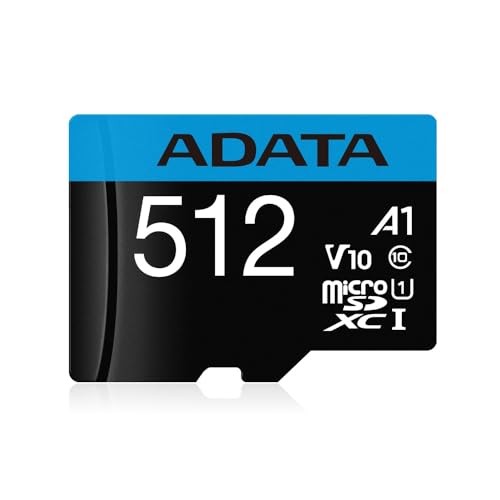 ADATA 512GB AData Premier microSDXC A1 UHS-1 CL10 Memory Card w/SD Adapter 85MB/sec