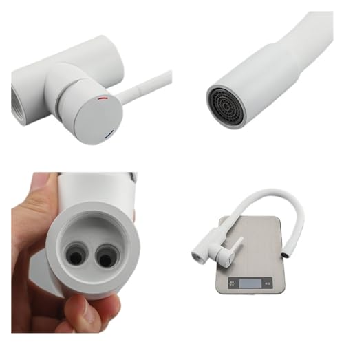 Robinet d'évier flexible pour laver les grands plats, mitigeur blanc cuisine