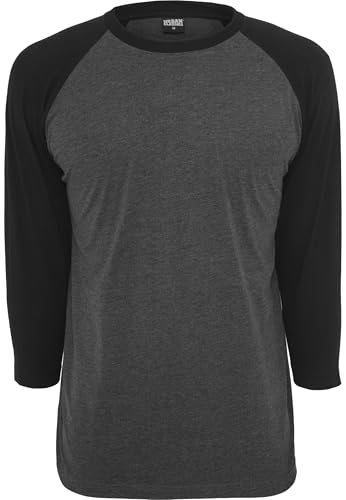 Urban Classics Herren Contrast 3/4 Sleeve Raglan Tee T Shirt, Cha/Blk, XL EU