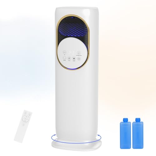 Ventilator mit Heizlüfter und Luftkühler, 2-in-1 Heiz- und Kühlventilator & Luftbefeuchter, Tragbare Klimaanlage, Elektrischer PTC Keramik, 4L...