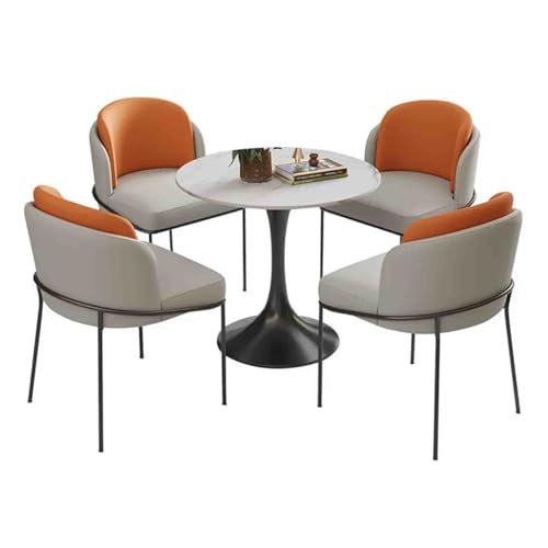 Juego de mesa y silla de recepción, muebles redondos para conferencias con respaldo suave para uso en oficina y sala de club