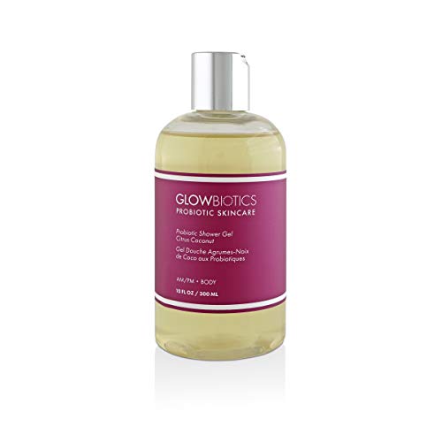 GLOWBIOTICS - Probiotic Shower Gel Balance and Calm Irritated Skin - For All Skin Types - Citrus Coconut (10 fl oz) - Made in the USA