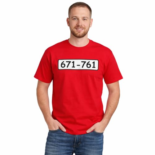 Alsino - Rotes Panzerknacker T-Shirt mit kurzen Ärmeln - Rundhals - 100% Baumwolle - Kostüm für Karneval Fasching und Mottopartys Größe wählen:XL