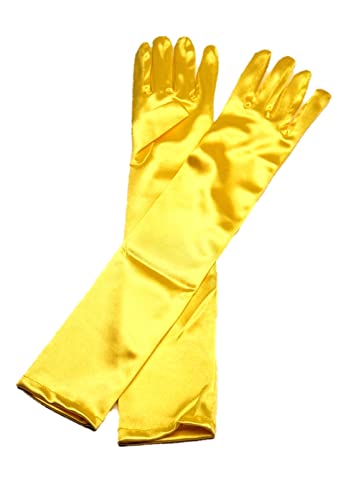 Aslana 14"-15" Elbow Long Satin Gloves for 4-9 yrs Girls Kids Flower Girls Princess Cosplay2