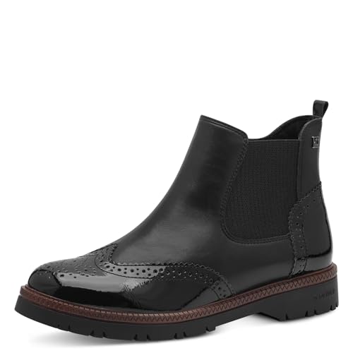 s.Oliver Damen Stiefeletten ohne Absatz Elegant Vegan, Schwarz (Black), 39 EU