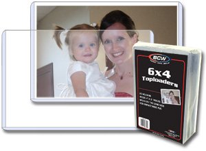 BCW 6x4 Topload Holder | Premium 4x6 Photo & Postcard Sleeves | Open Long Side | Rigid PVC Protection | 25 Pack