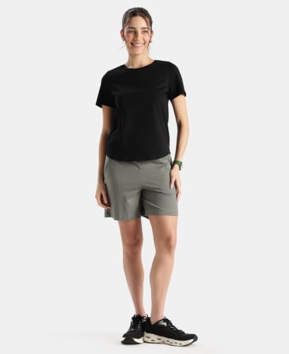 Image of Jockey AW23 Women Super Combed Cotton Rich Regular Fit Shorts with Side Pockets