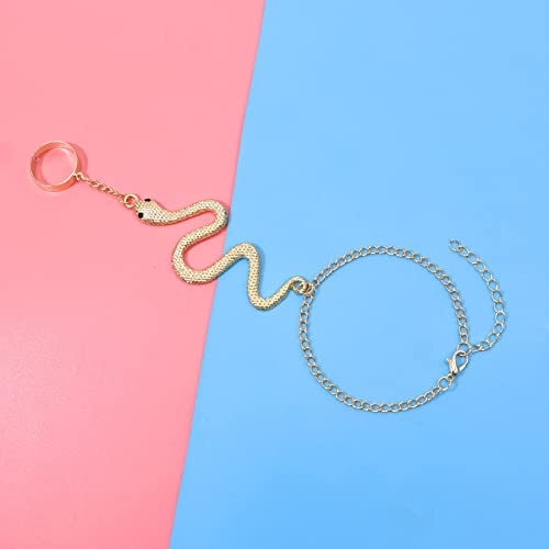CSIYANJRY99 Snake Hand Chain Bracelet Snake Chain Finger Ring Bracelet Slave Chain Hand Harness Bracelet Snake Pearl Friendship Bracelet Jewelry Accessories 7