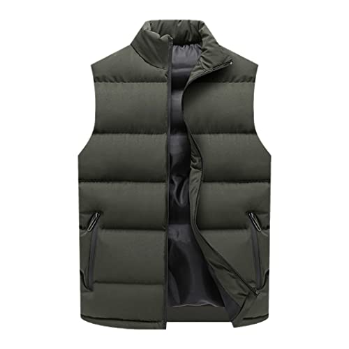 Chaleco térmico hombre abrigo casual sin mangas verde militar talla L invierno
