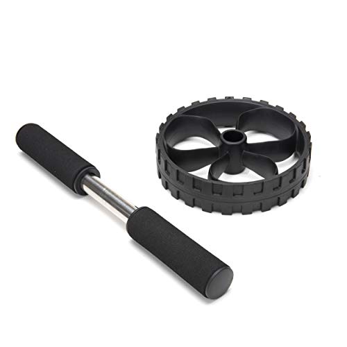 Mind Reader Roda de rolo abdominal com aderência de espuma, equipamento de treino ABS, preto