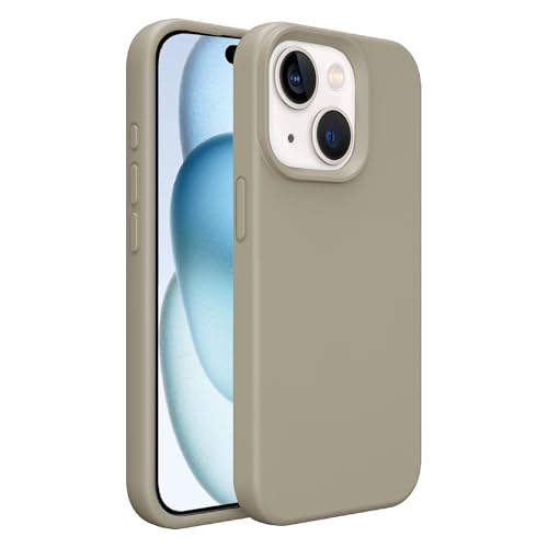 Image of iPhone 15 Case Silicone,Soft Microfiber Lining(Rock ash)