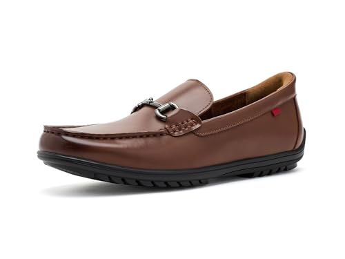 Marc Joseph New York Elliot Road Buckle Loafer (Hands Free Technology) - Loafers for Men - Breathable Leather Upper Cognac Napa Leather 11 M