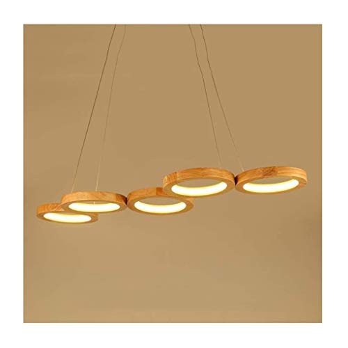 Lustre plafonnier moderne 90cm en bois et acrylique à lumière neutre