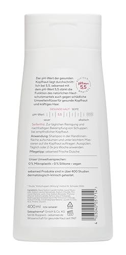 Sebamed Anti-Schuppen Shampoo 400 ml, bis zu 95% weniger Schuppen nach nur 4 Wochen, für normales Haar, zur täglichen Haarwäsche geeignet, Schuppen Shampoo für Männer und Frauen