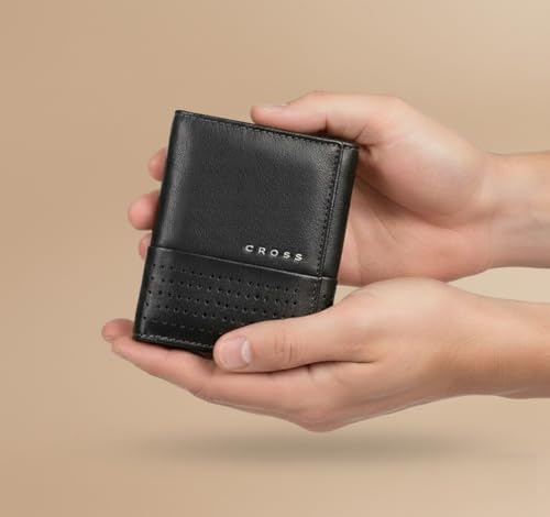 Image of Cross Erie Men's Leather Tri-Fold Wallet -Black