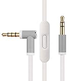 Replacement Audio Cable Cord Wire,Compatible with Beats Headphones Studio Solo Pro Detox Wireless Mixr Executive Pill with in Line Mic and Control (White)