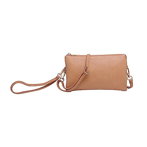 Image of JEN & CO. Riley Small Crossbody Bags Vegan Leather Wristlet Wallets Clutch Purses Shoulder Handbag for Women