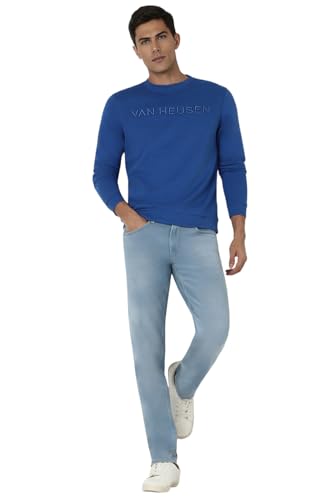 Image of Van Heusen Men's Embroidered Premium Cotton Full Sleeve Regular Fit Sweatshirt | Effortless Styling | Premium Cotton Blend