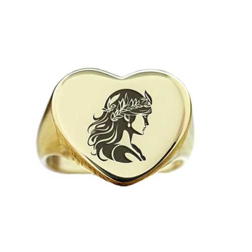 Chevalière style vintage déesse Athéna en argent sterling 925 doré