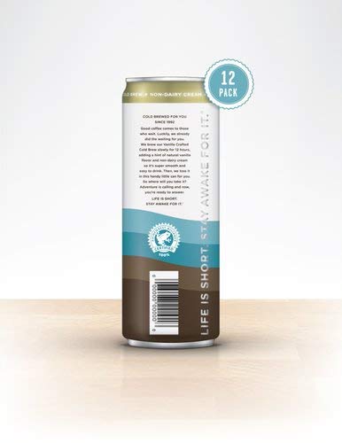 Caribou Coffee Vanilla Crafted Cold Brew Coffee – Ready To Drink, Made With Non-Dairy Cream + Natural Vanilla Flavor, Light Roast, 11.5 Fluid Ounce, Pack Of 12 Cans #TOP2