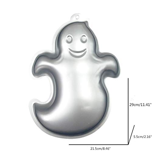 Image of Ulalaza 3D Ghost Cake Mold Halloween Aluminum Baking Mould Nonstick DIY Baking Tools