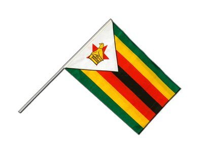 Drapeau Zimbabwe sur hampe de marque Digni taille 60 x 90 cm pavillon tissu