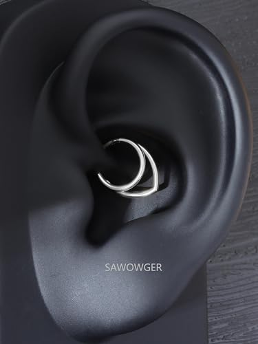 16G Titanium Septum Rings Double Septum Jewelry Daith Piercing Jewelry Silver Gold Hinged Segment Helix Clicker Piercing Jewelry 8 mm 10 mm Seamless Ring Hypoallergenic Jewellery for Her4