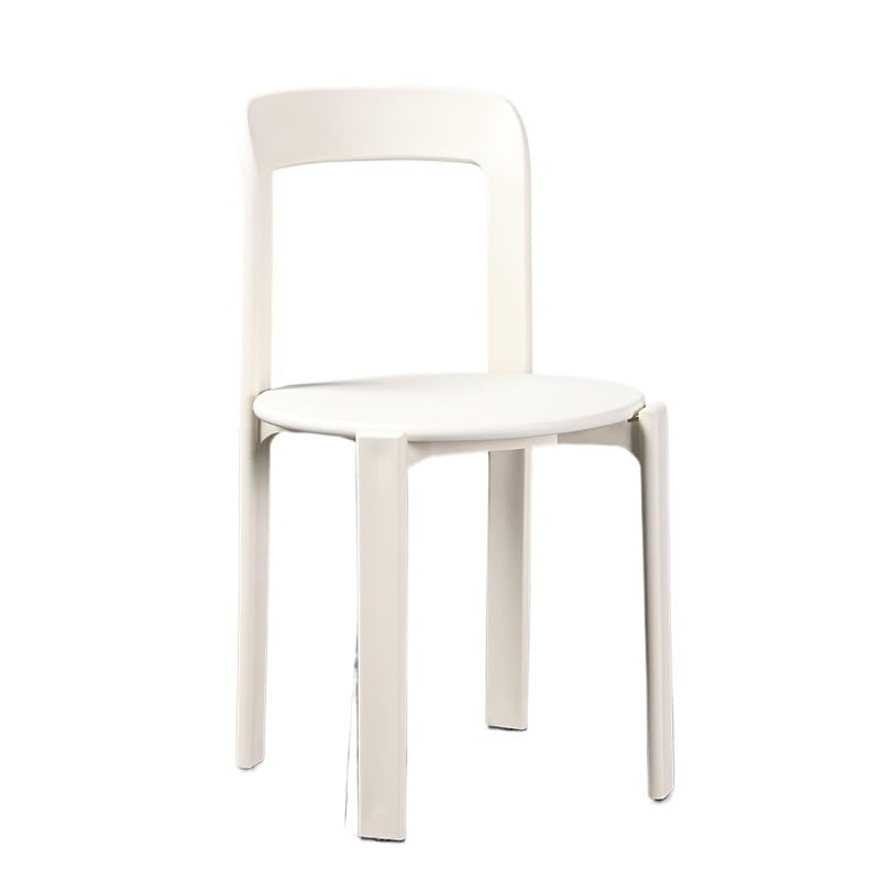 ZGHQHCDRH Silla de comedor apilable, silla de cocina de plástico, silla de patio interior y exterior, diseño de ahorro de espacio (blanco)