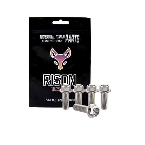 Image of Rison Titanium Flanged Hex Head Bolt M8x1.25x15mm 6AL4V Aerospace Grade Original Ti Bolts for Motorcycle Car Modification Pack of 5