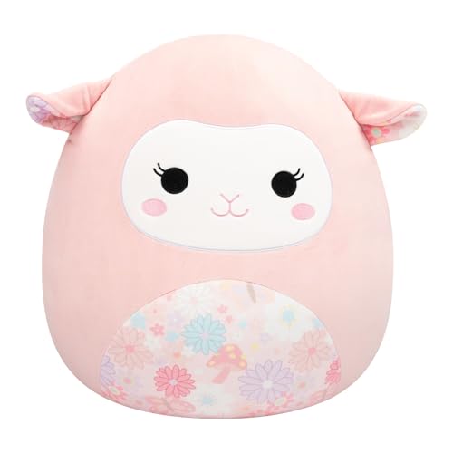 Squishmallows Original Peluche de 40 cm- Lala l'Agneau Rose