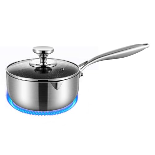 Pot de leche inoxidable: utensilios de cocción de olla hirviendo: procesamiento de panal de panal fácil de limpiar, antiadherente, tapa, función de vapor, prevención de óxido, para hirviendo, vaporiza