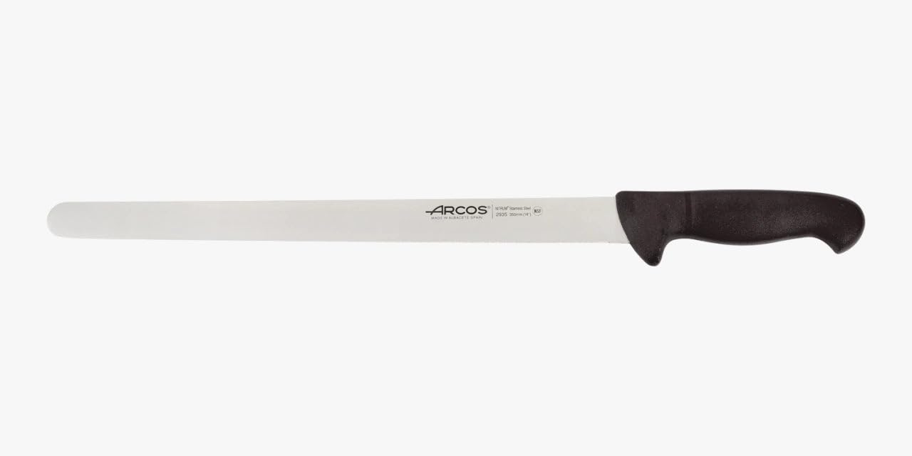 Arcos Fleischmesser Flexibel 350 mm - Edelstahlklinge NITRUM - Präziser Schnitt, Langlebig - Schwarzer Polypropylen-Griff - Serie 2900