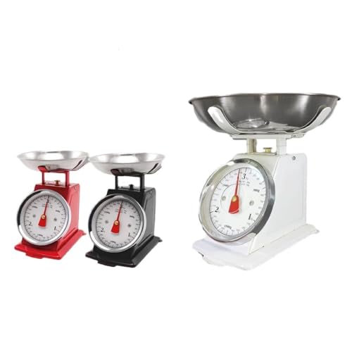 OISE ART STORE Trade Shop - Bilancia Meccanica da Cucina per Cibi Pietanze Alimenti Farina Portata Fino 3 kg