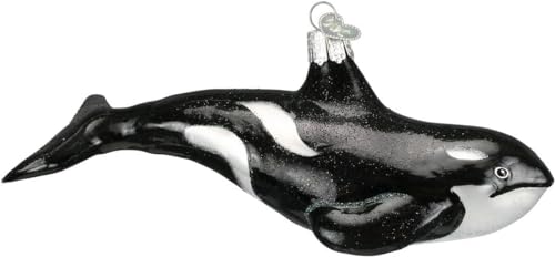 Old World Christmas Ornaments Orca Whale Glass Blown Ornaments for Christmas Tree