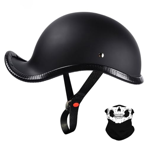 Casco De Motocicleta Retro De Media Carcasa Casco De Ciclomotor Scooter Cruiser para Desplazamientos Urbanos Y Aventuras Universal para Todas Las Estaciones Diseño Ligero A,L(60-61CM)