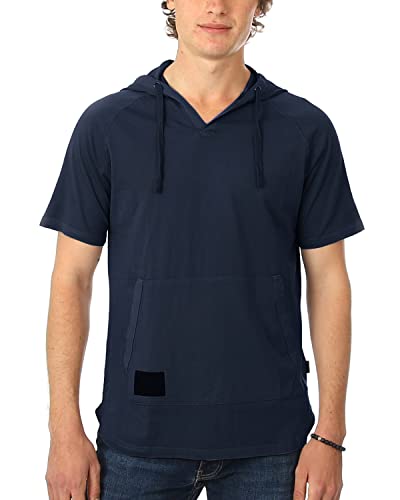 ZIMEGO Slim Fit Mens Short Sleeve Hoodie - Garment Pigment Dye Casual Hood Shirt for Men2