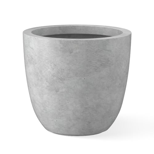 Image of Kante Large Round Bowl Pale Gray Concrete Planter 18 inch Dia, Outdoor