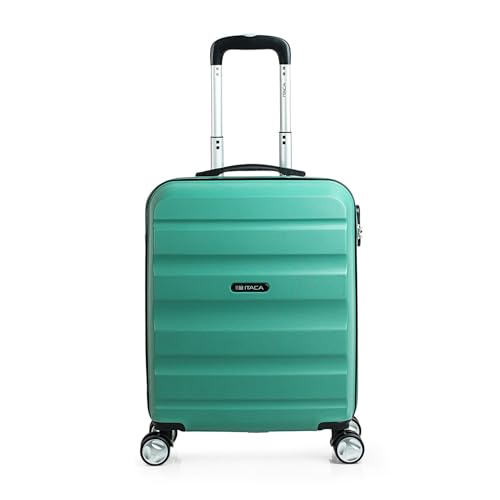 ITACA - Maleta de Cabina 55x40x20 - Maletas de Viaje Cabina rígidas Trolley 4 Ruedas Dobles para Avion Ligera Equipaje de Mano candado de combinación., Aguamarina
