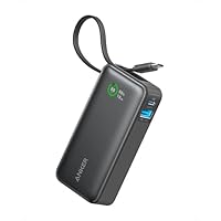 Anker Nano Power Bank Ricarica Rapida, 10000 mAh, con Cavo USB-C Integrato, PD 30 W, Potenza Massima...