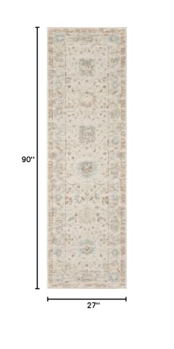 Momeni ANATOANA-5BGE2376 Anatolia Wool And Nylon Area Rug 2'3 Inch X 7'6 Inch Runner Beige thumb #2