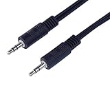 miniklinke y kabel Hochwertige Tonübertragung PremiumCord Klinkenkabel 3m, Klinkenstecker 3,5mm, StereoJack Stecker auf Stecker, Aux Headset Audio Verbindungskabel, Für TV Handys MP3 HiFi, geschirmt, Farbe schwarz 3m