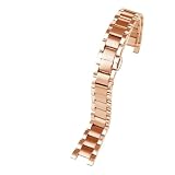 Correa de reloj de acero de precisión sólida compatible con Cartier PASHA for hombre y mujer, pulsera con muescas y hebilla de mariposa.